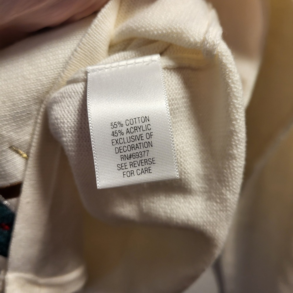 Croft & Barrow Women's Cream Christmas Tree Cardigan Sweater Size L - Picture 4 of 5